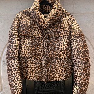 APPARIS Leopard Print Puffer Jacket
